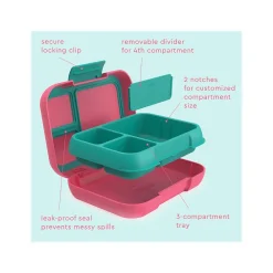 bentgo Pop Lunch Box, Bright Coral/Teal (BGOPOP-BC)
