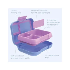 bentgo Pop Lunch Box, Periwinkle/Pink (BGOPOP-PW)