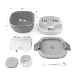 Lunch Totes & Water Bottles|bentgo Salad Container, Gray, 54 oz. (BGOSAL-Y)
