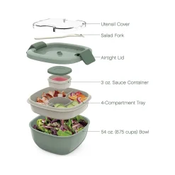 Lunch Totes & Water Bottles|bentgo Salad Container, Khaki Green, 54 oz. (BGOSAL-KG)