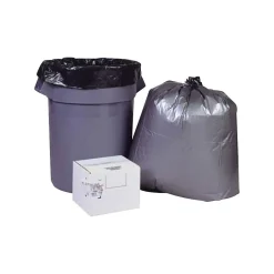 Platinum Plus 56 Gallon Industrial Trash Bag, 43" x 48", Low Density, 1.55 mil, Gray, 50 Bags/Box (PLA4770)<Berry Global