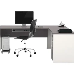 L-Desks*bestar Connexion 71" L-Shaped Desk, Slate/Sandstone (93880-59)