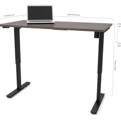 Standing Desks*bestar Pro-Linea 30" x 60" Electric Height-Adjustable Table, Bark Grey (65867-47)