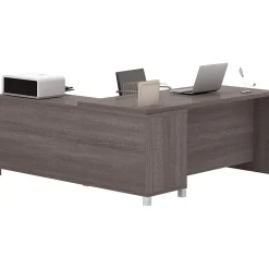 L-Desks*bestar Pro-Linea 71"W L-Desk, Bark Grey (120863-47)