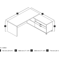 L-Desks*bestar Pro-Linea 71