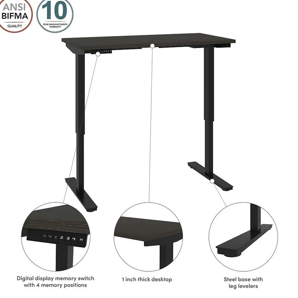 Standing Desks*bestar Universel 24" x 48" Standing Desk, Deep Grey (65857-32)