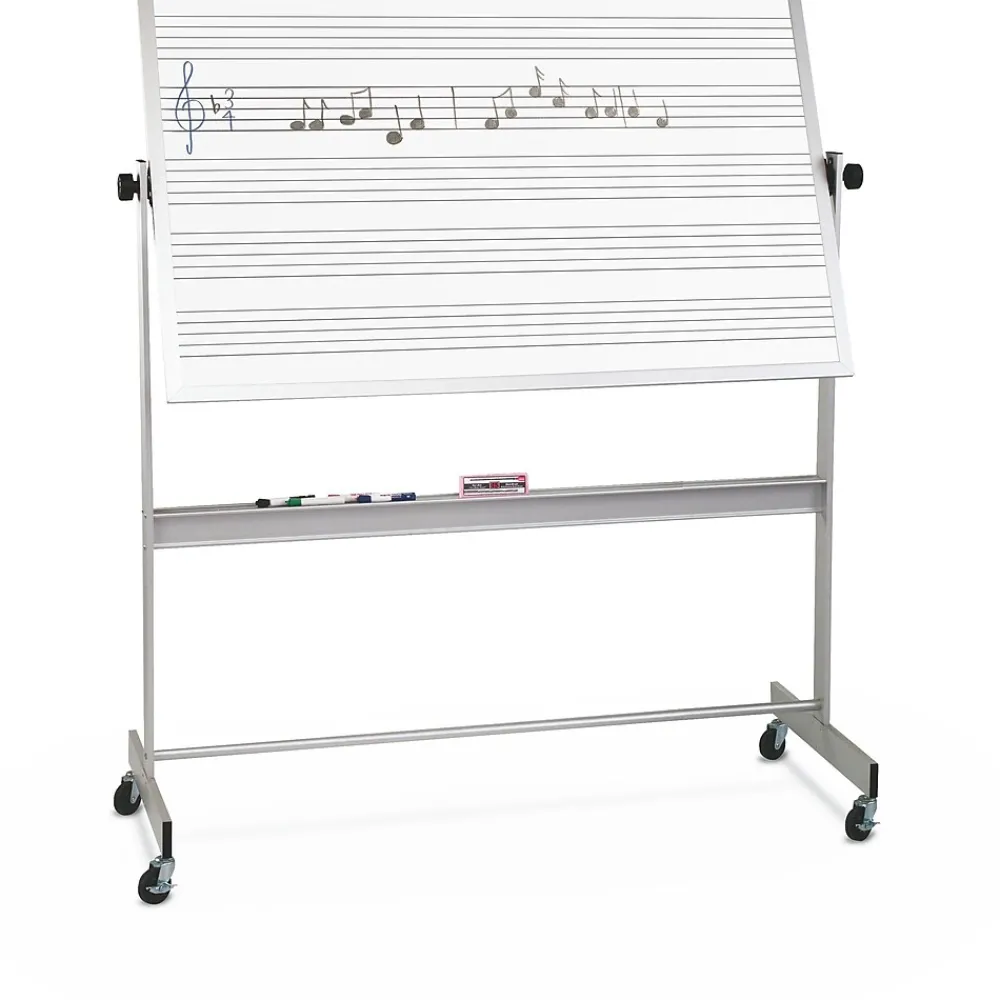 Dry Erase*Best-Rite Dual Sided Music Line Deluxe Reversible 4' x 8' Mobile Whiteboard (668AH-MM)