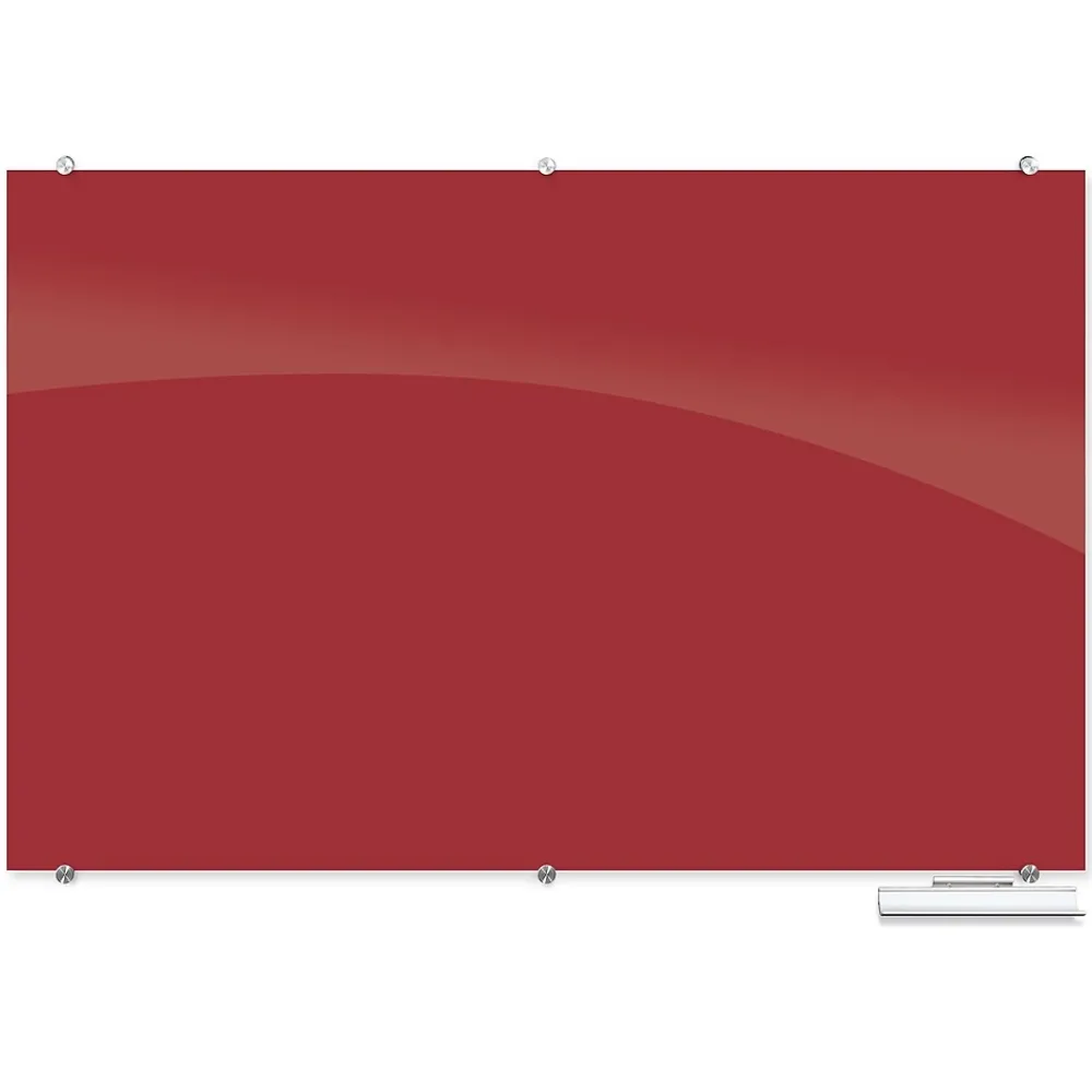Dry Erase*Best-Rite Visionary Colors Magnetic Glass Dry Erase Whiteboard 47.24" x 70.87" Red (83845-Red)