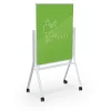 Dry Erase*Best-Rite Visionary Curve Colored Glass Whiteboard Easel White Frame Green Glass 47.24"H x 35.43"H Surface (74957-Green)
