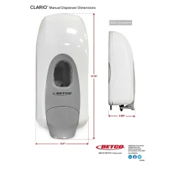 Clario Universal 91819-00 Wall Mounted Hand Soap/Hand Sanitizer Dispenser, White (9181900)<Betco Hot