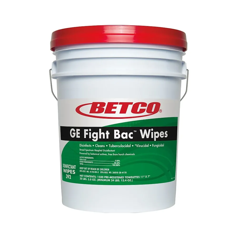 GE Fight Bac Disinfecting Wipes, 1500 Wipes/Container, 1500/Pack (392F500)<Betco