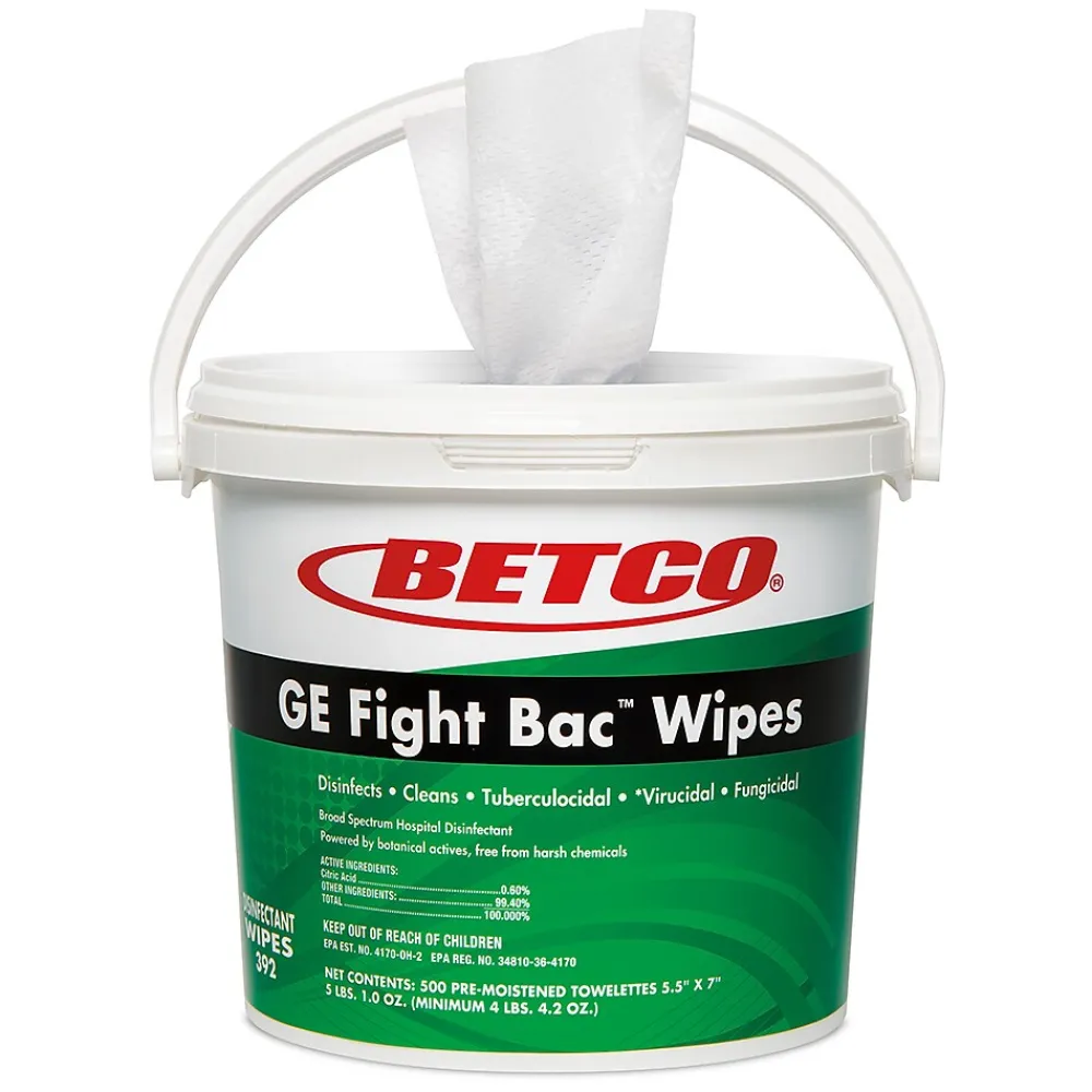 GE Fight Bac Disinfecting Wipes, 500 Wipes/Container, 500/Pack (392F100)<Betco Discount