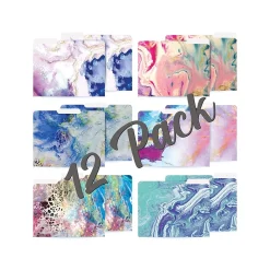 File Folders|Better Office Abstract Art Heavyweight File Folders, 1/3-Cut Tab, Letter Size, Assorted Colors, 12/Pack (80012-12PK)