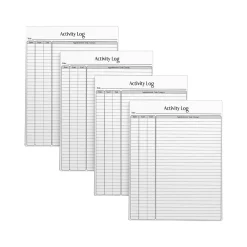 Notepads|Better Office Activity Log Notepad, 8.5" x 11", Ruled, White, 50 Sheets/Pad, 4 Pads/Pack (25837-4PK)
