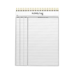 Notepads|Better Office Activity Log Notepad, 8.5" x 11", Project-Ruled, White/Black, 50 Sheets/Pad (25826)
