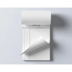 Notepads|Better Office Activity Log Notepad, 8.5" x 11", Project-Ruled, White/Black, 50 Sheets/Pad (25836)
