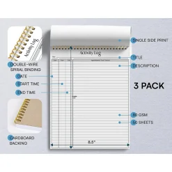 Notepads|Better Office Activity Log Notepad & Refill, 8.5