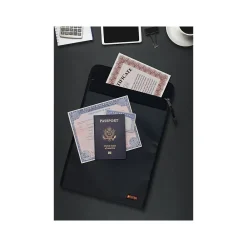 Fabric Fireproof Document Bag with Protective Flap, Black, 15