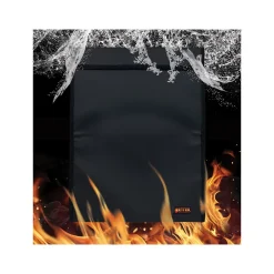 Fabric Fireproof Document Bag with Protective Flap, Black, 15