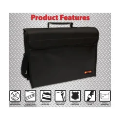 Fabric Water-Resistant Briefcase, Black (24521)<Better Office Outlet