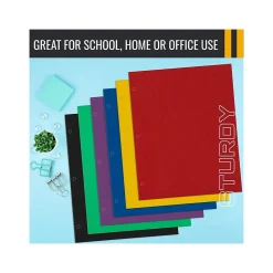 Pocket Folders|Better Office 3-Hole Punched 2-Pocket Portfolio Folders, Assorted Colors, 100/Pack (80100-100PK)