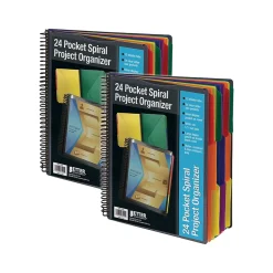 Pocket Folders|Better Office 24-Pocket Poly Project Folder, Multicolor, 2/Pack (36902-2PK)