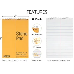 Notepads|Better Office Steno Pad, 6