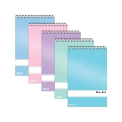 Notepads|Better Office Steno Pads, 6" x 9", Gregg-Ruled, Assorted Colors, 80 Sheets/Pad, 10 Pads/Pack (25810-10PK)