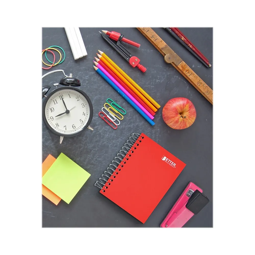 Subject Notebooks|Better Office 1-Subject Notebooks, 4" x 5.5", College Ruled, 200 Sheets, 6/Pack (25906-6PK)