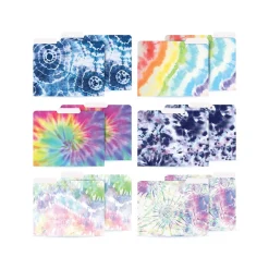 File Folders|Better Office Tie-Dye Heavyweight File Folders, 1/3-Cut Tab, Letter Size, Assorted Colors, 12/Pack (80014-12PK)