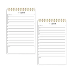 Notepads|Better Office To-Do List Notepad, 5.5" x 8.5", Ruled, White, 50 Sheets/Pad, 2 Pads/Pack (25824-2PK)