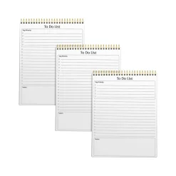 Notepads|Better Office To-Do List Notepad, 8.5" x 11", Ruled, White, 50 Sheets/Pad, 3 Pads/Pack (25823-3PK)
