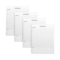 Notepads|Better Office To-Do List Notepad, 8.5" x 11", Ruled, White, 50 Sheets/Pad, 4 Pads/Pack (25833-4PK)