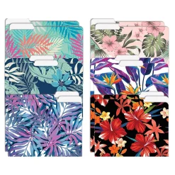 File Folders|Better Office Tropical Floral Heavyweight File Folders, 1/3-Cut Tab, Letter Size, Assorted Colors, 12/Pack (80018-12PK)
