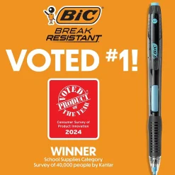 Pencils|BIC Break-Resistant Mechanical Pencils, 0.7mm, #2 Medium Lead, 12/Pack (MV7PR11-BLK)