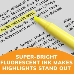 Highlighters|BIC Brite Liner Stick Highlighter, Chisel Tip, Yellow, Dozen (65550)