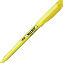 Highlighters|BIC Brite Liner Stick Highlighters, Chisel Tip, Fluorescent Yellow, 216/Carton (BL11YELCT)