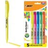 Highlighters|BIC Brite Liner Stick Highlighters, Chisel, Assorted, 5/Pack (BLP51W-AST)