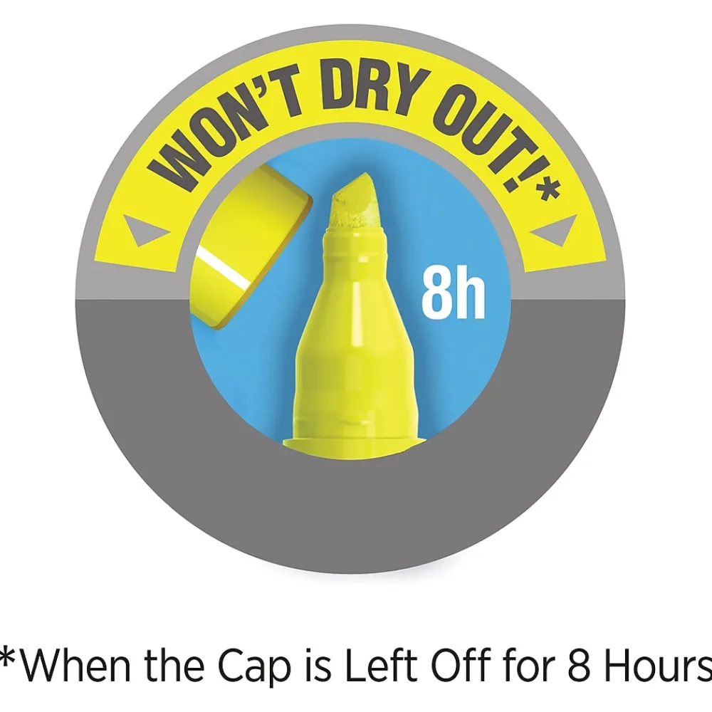 Highlighters|BIC Brite Liner Stick Highlighters with Grip, Chisel Tip, Yellow, Dozen (BLMG11-YEL)