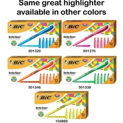 Highlighters|BIC Brite Liner Stick Highlighters, Chisel Tip, Assorted Colors, Dozen (BL11-AST)