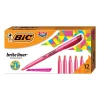 Highlighters|BIC Brite Liner Stick Highlighter, Chisel Tip, Pink, Dozen (65554/BL11PL)