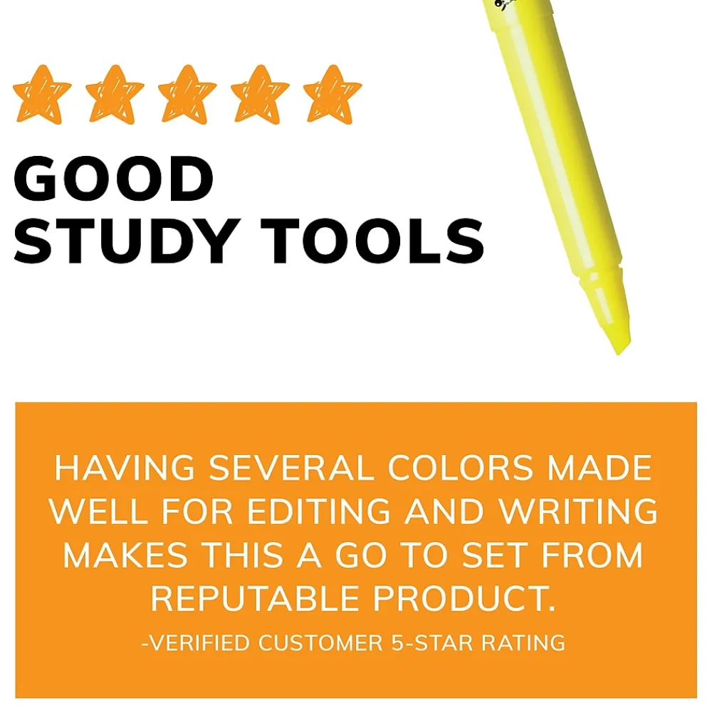 Highlighters|BIC Brite Liner Stick Highlighter, Chisel Tip, Blue, 12/Pack (65552/BL11BE)