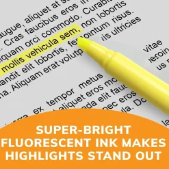 Highlighters|BIC Brite Liner Stick Highlighter, Chisel Tip, Yellow, 24/Pack (BL241YEL)