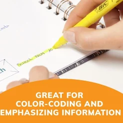 Highlighters|BIC Brite Liner Stick Highlighter, Chisel Tip, Yellow, 24/Pack (BL241YEL)