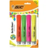 Highlighters|BIC Brite Liner Tank Highlighter, Chisel Tip, Assorted, 4/Pack (32318)