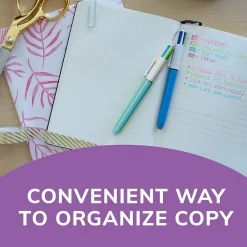 Pens|BIC 4-Color Ballpoint Retractable Pen, Medium Point, Assorted Ink, 2/Pk (AMP21AST)