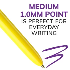 Pens|BIC 4-Color Retractable Ballpoint Pen, Medium Point, Assorted Inks, 3/Pack (MMXP31-AST)