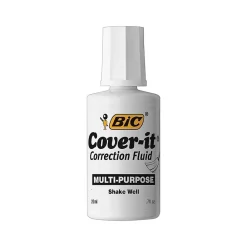 Correction & White-Out|BIC Cover-it Correction Fluid, White (50367/WOC12-WHI)