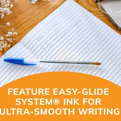 Pens|BIC Cristal Ballpoint Pens, Medium Point, Blue Ink, Dozen (10126/MS11BL)