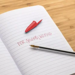 Pens|BIC Cristal Ballpoint Pens, Medium Point, Red Ink, Dozen (10128/MS11RD)